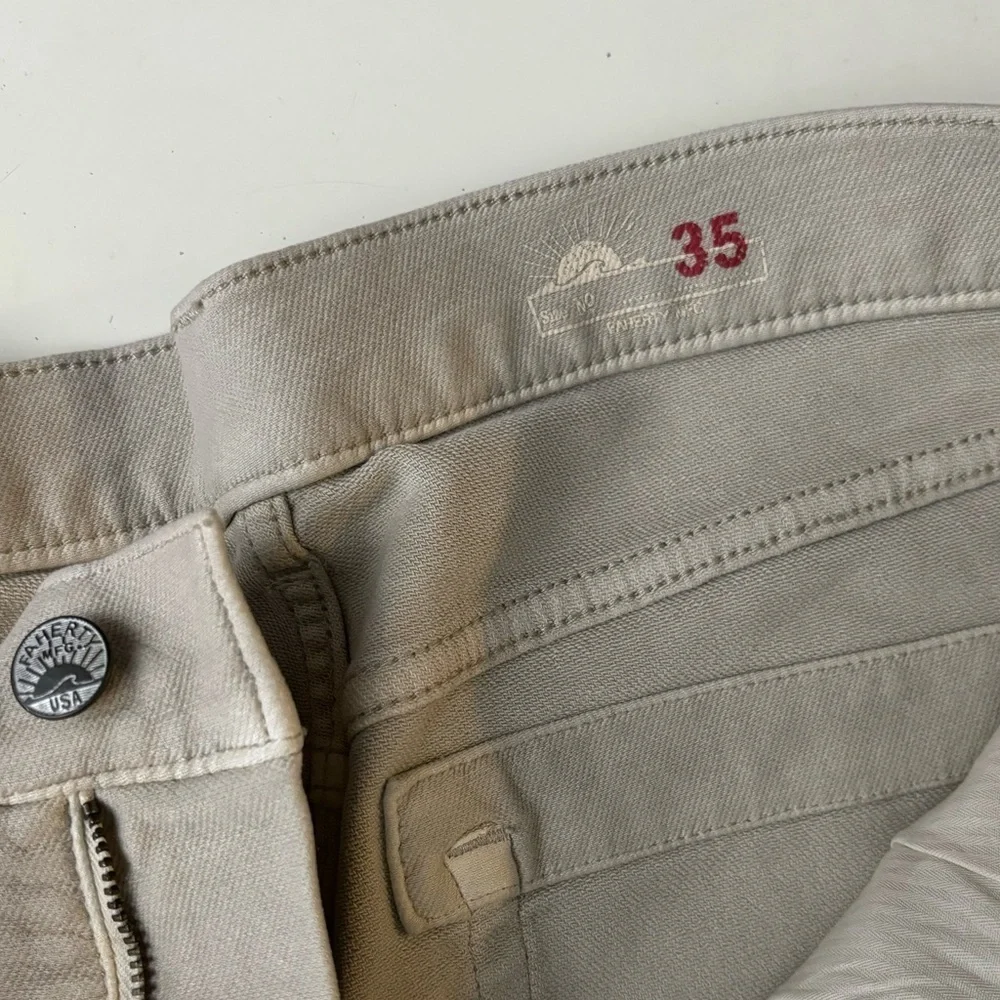 Faherty Stretch Terry 5-Pocket Pant Stone Men’s 35x34 NWOT Slim Straight